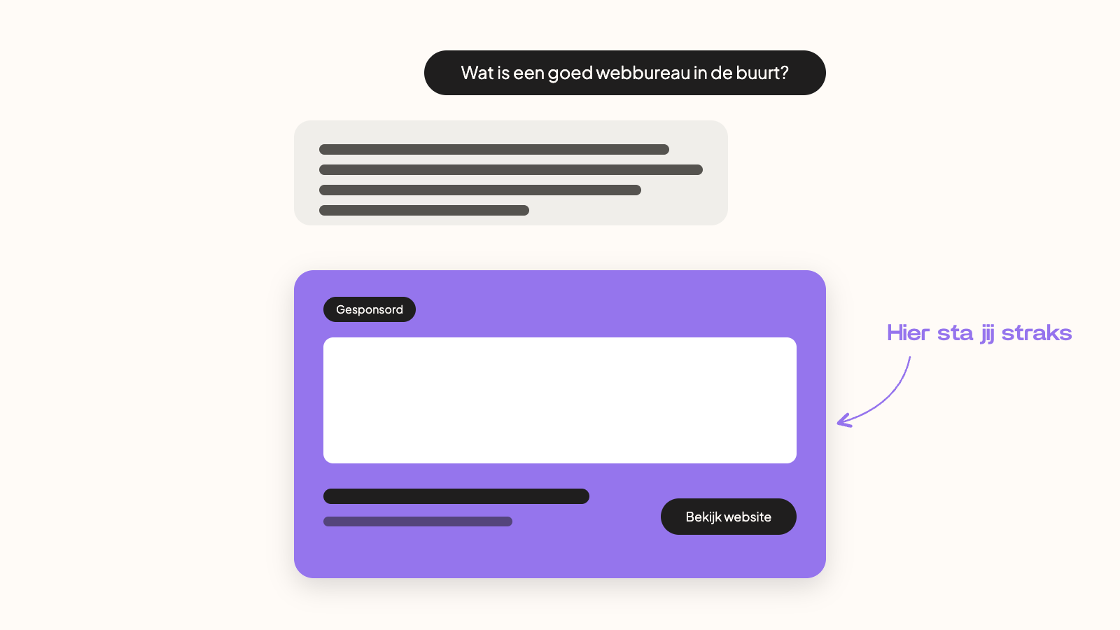 Voorbeeld van een advertentie onder een antwoord in ChatGPT